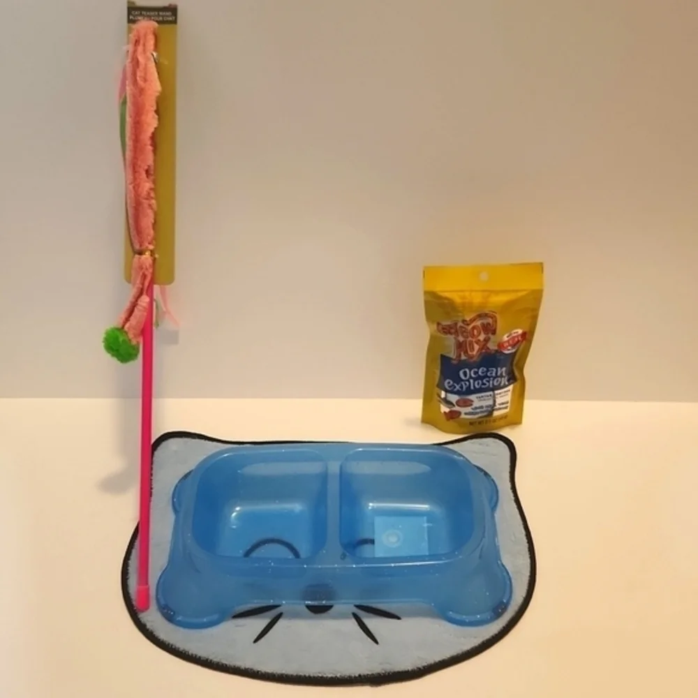 Cat‎ Dish Placemat Wand and Treats Blue